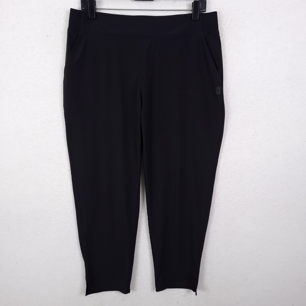 Tommy Bahama IslandZone Crop Pants Womens M Black Stretch Performance Travel